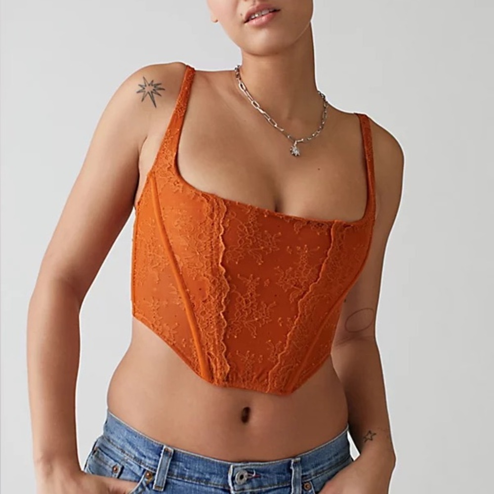 Orange Lace Corset